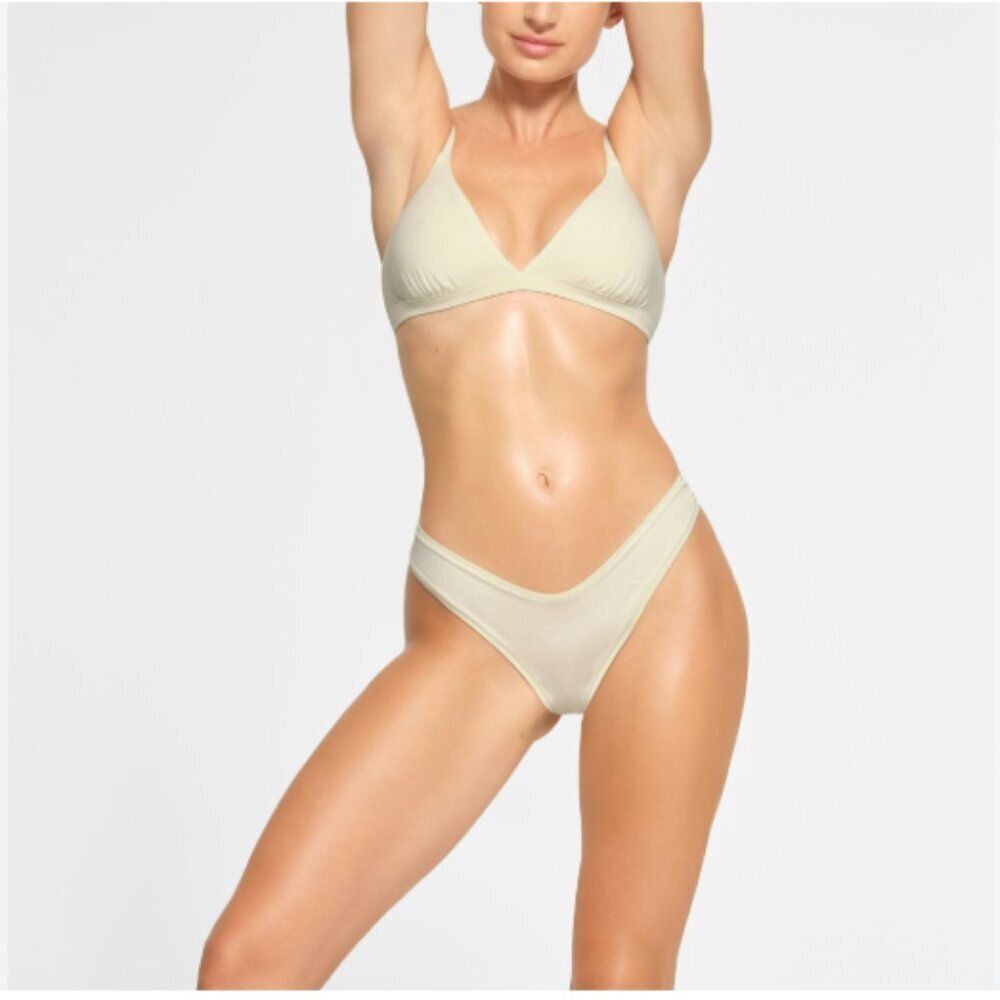 SKIMS Fits Everybody New Underwear T Thong Cotton 3 Piece Bundle Sleek Sexy Size